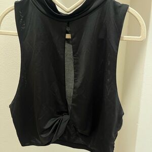 Forever 21 Black Twist-Front Crop Top